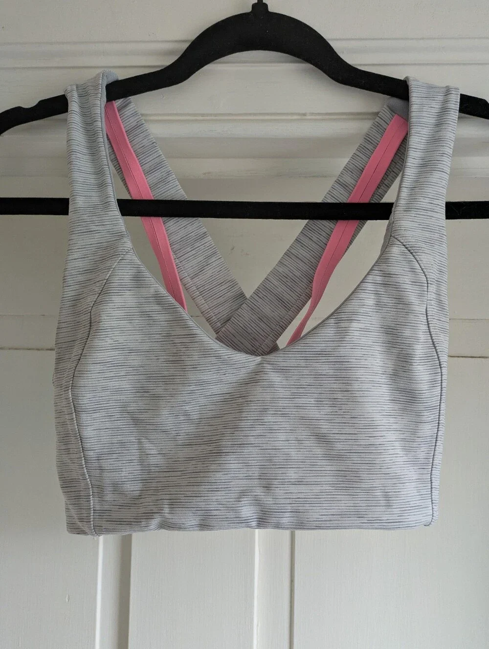 lululemon Gray & Peach/Coral Sports Bra EUC- 4